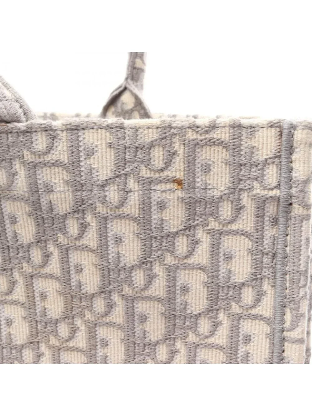 Dior Tote Bag Book Large Oblique Gray White
